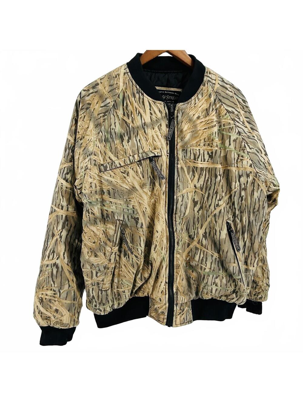 Vintage 90s Field & Stream Shadow Grass Camo Bomber Jacket